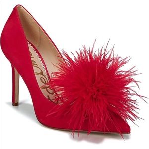 Haide Feather Pompom Pump